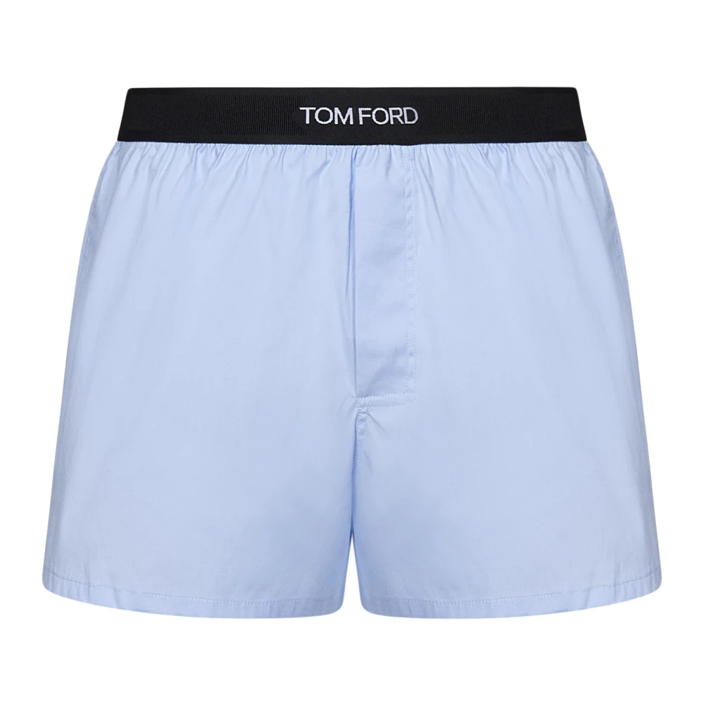 Tom Ford Lichtblauwe elastische taille shorts Blue Heren
