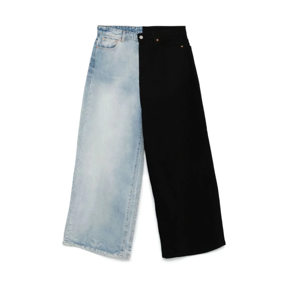 Vetements Contrasterende Panel Wide Leg Jeans Multicolor Heren