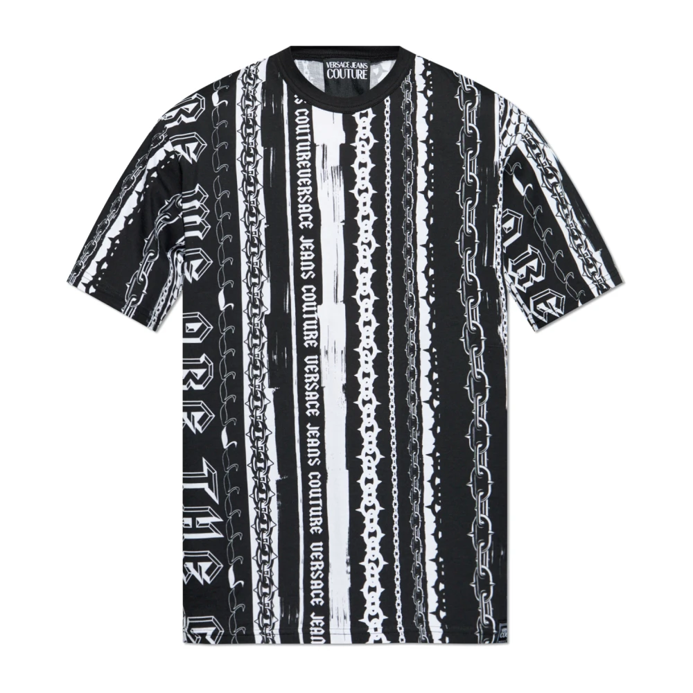 Versace Jeans Couture Gestreept T-shirt Black Heren