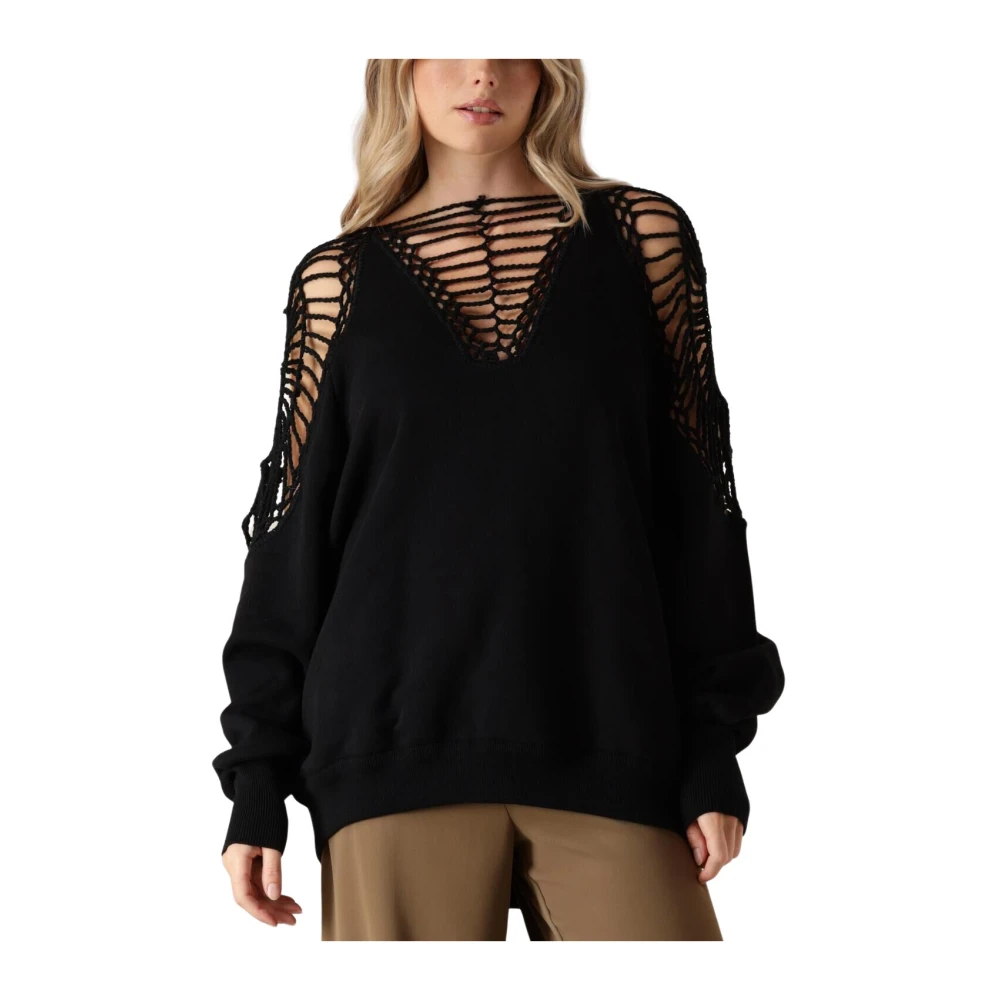 Mes Demoiselles Zwarte Shiho Sweater voor Vrouwen Black Dames