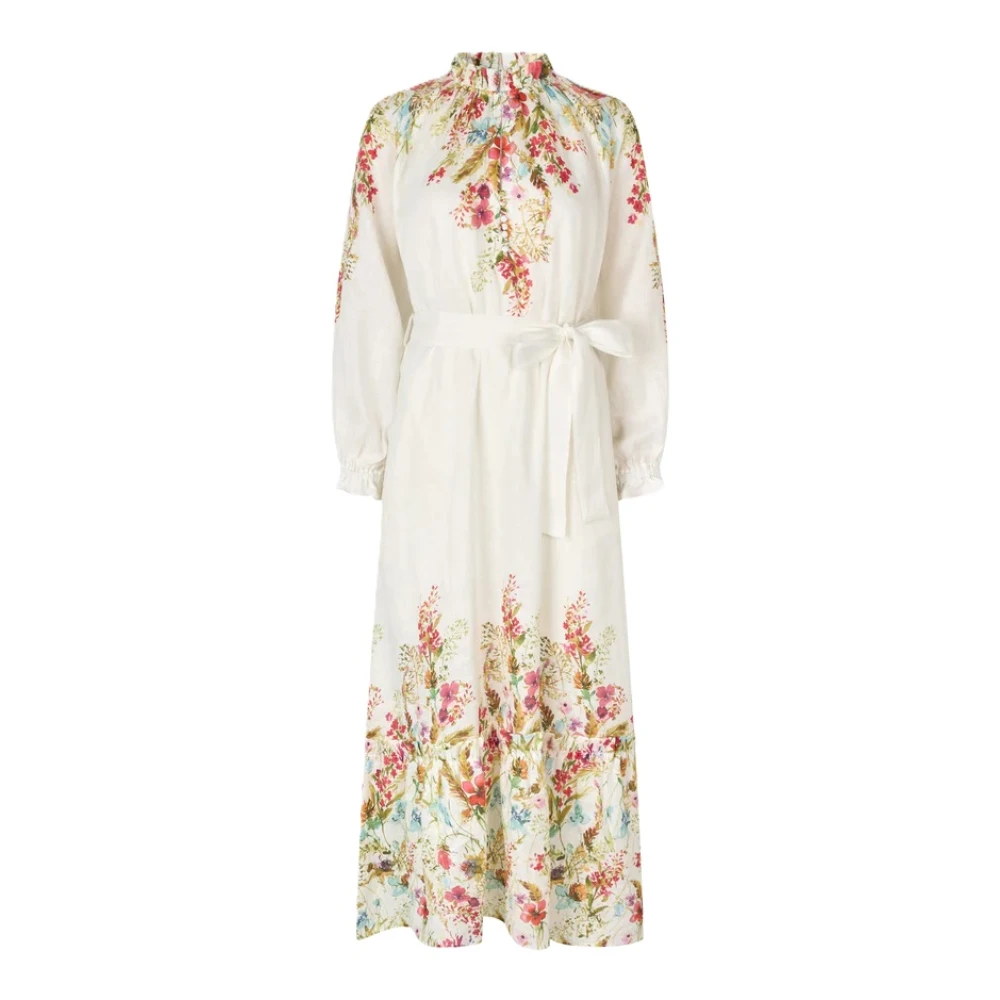 Dea Kudibal Ruche Kraag Linnen Jurk Multicolor Dames