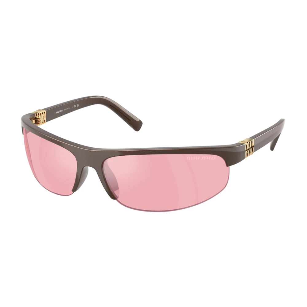 Miu Miu Woman Sunglass MU A02S - Frame color: Cocoa Metal, Lens color: Pink Mirror Lilac - Image 2