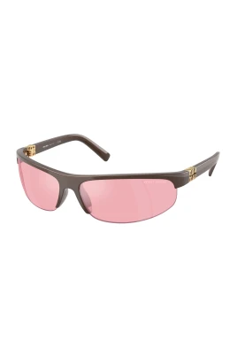 Brun ram med rosa spegelglas