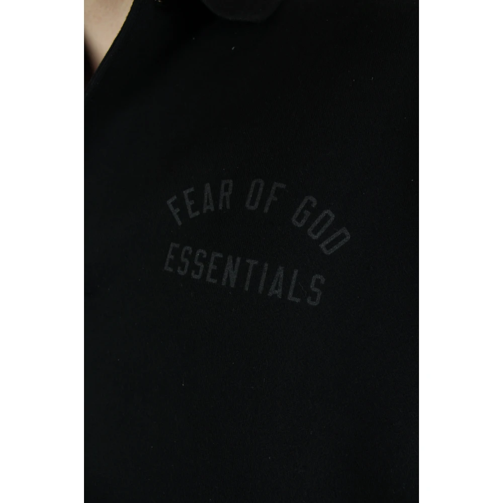 Fear Of God Zwarte Fleece Polo Stijlvol en Gezellig Black Heren