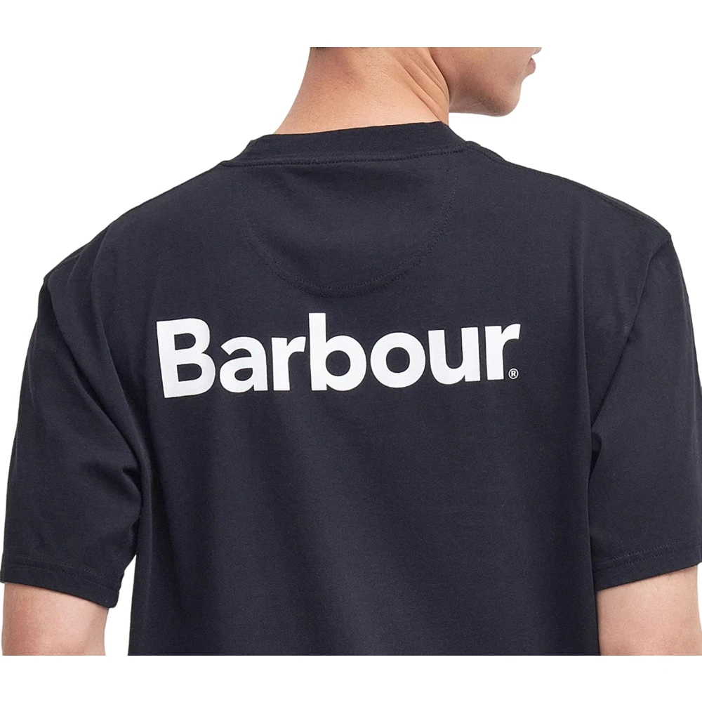 Barbour Zwarte T-shirts en Polos Black Heren