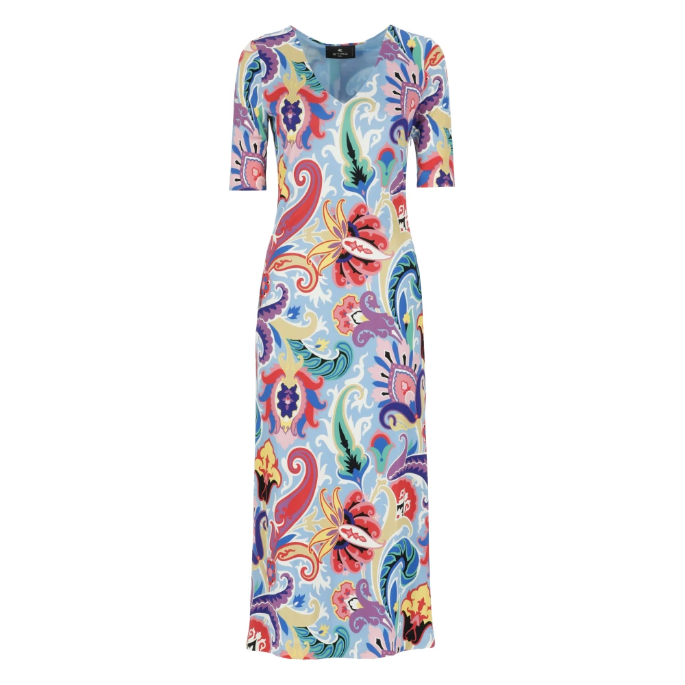 ETRO Bloemen V-hals jurk Multicolor Dames