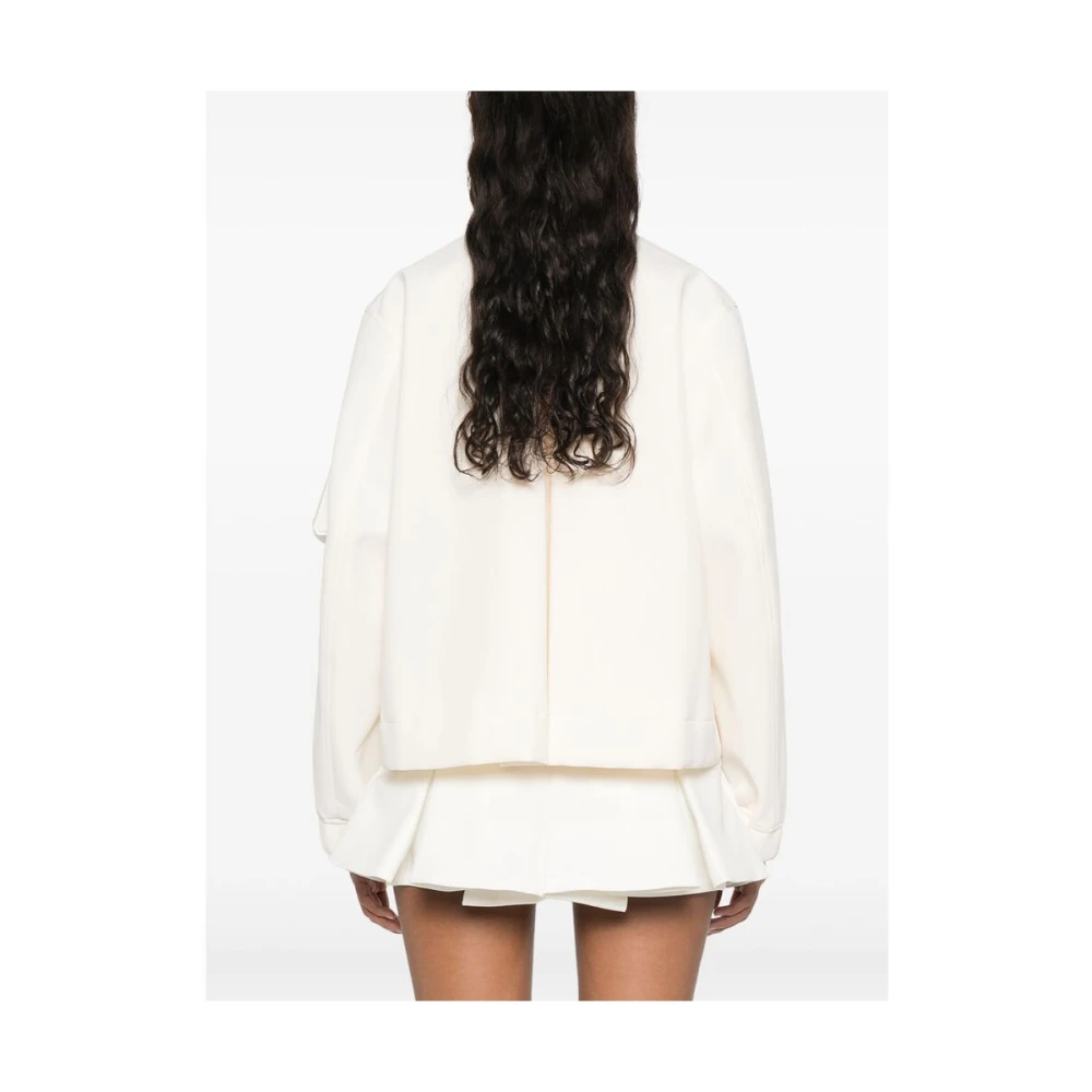 Sacai Witte Ritsjas Elastische Manchetten White Dames
