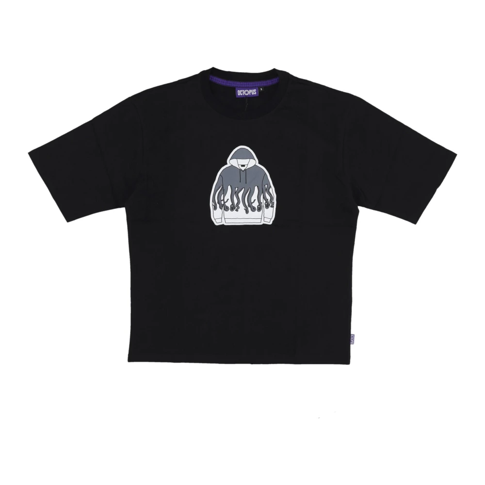 Octopus Zwarte korte mouw Tee met iconisch logo Black Heren