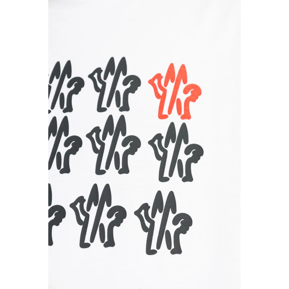 Moncler T-shirt met logo White Heren