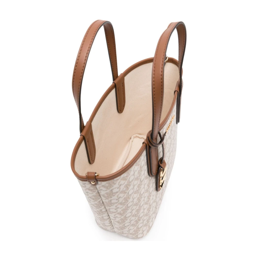 Michael Kors Stijlvolle witte handtas met leren afwerking White Dames