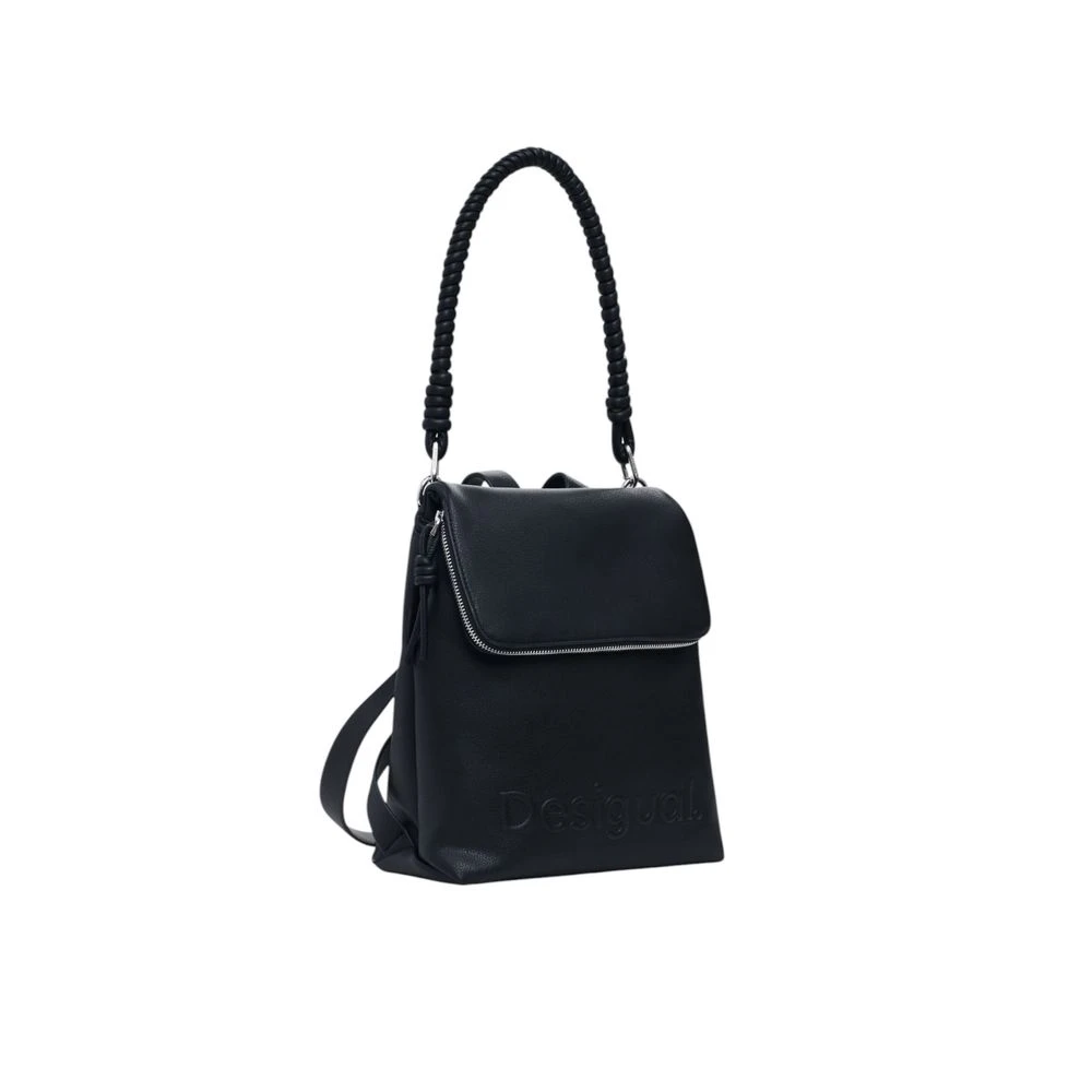 Desigual Zwarte Polyurethaan Damesrugzak Lente Zomer Black Dames