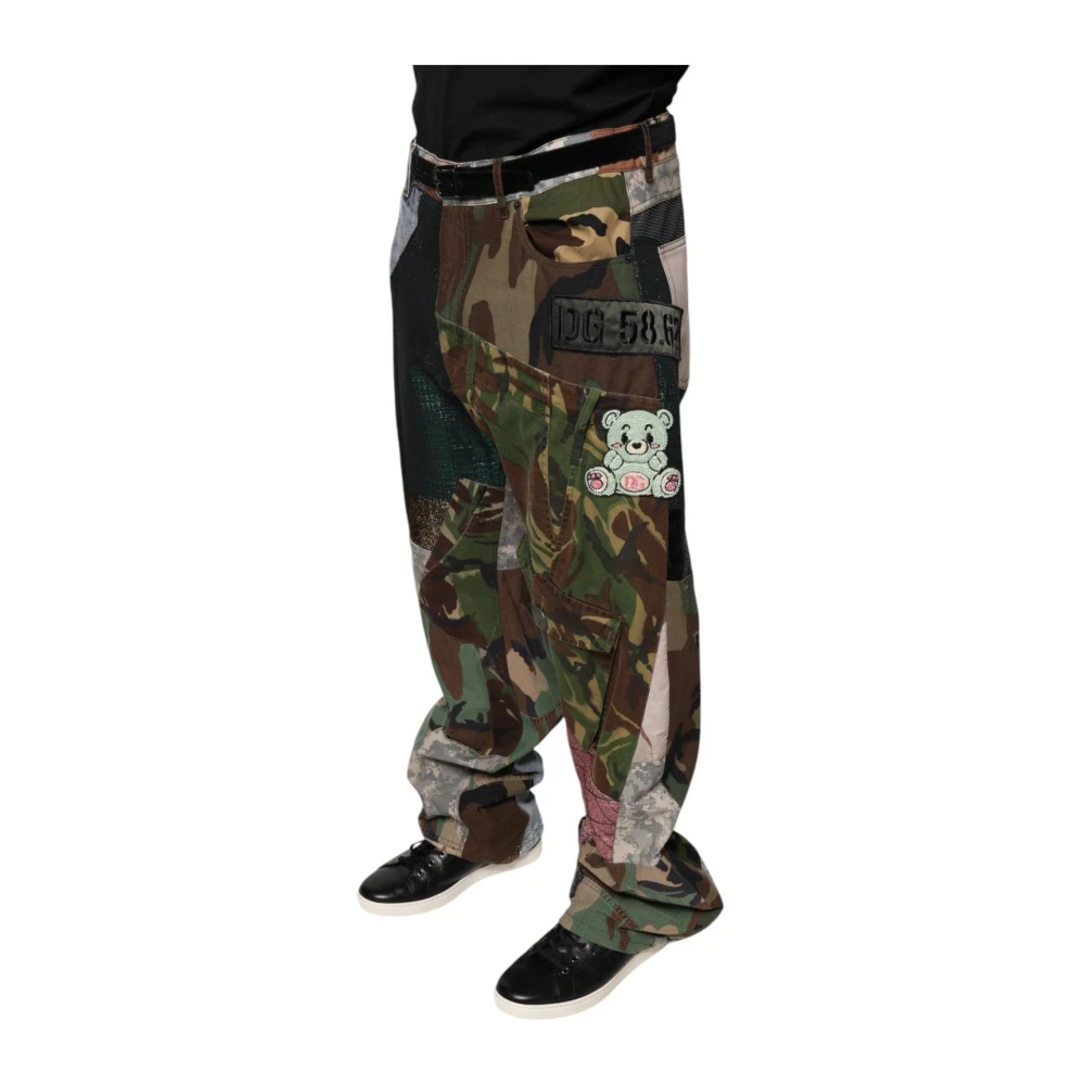 Dolce & Gabbana Multicolor Patchwork Cargo Broek Multicolor Heren