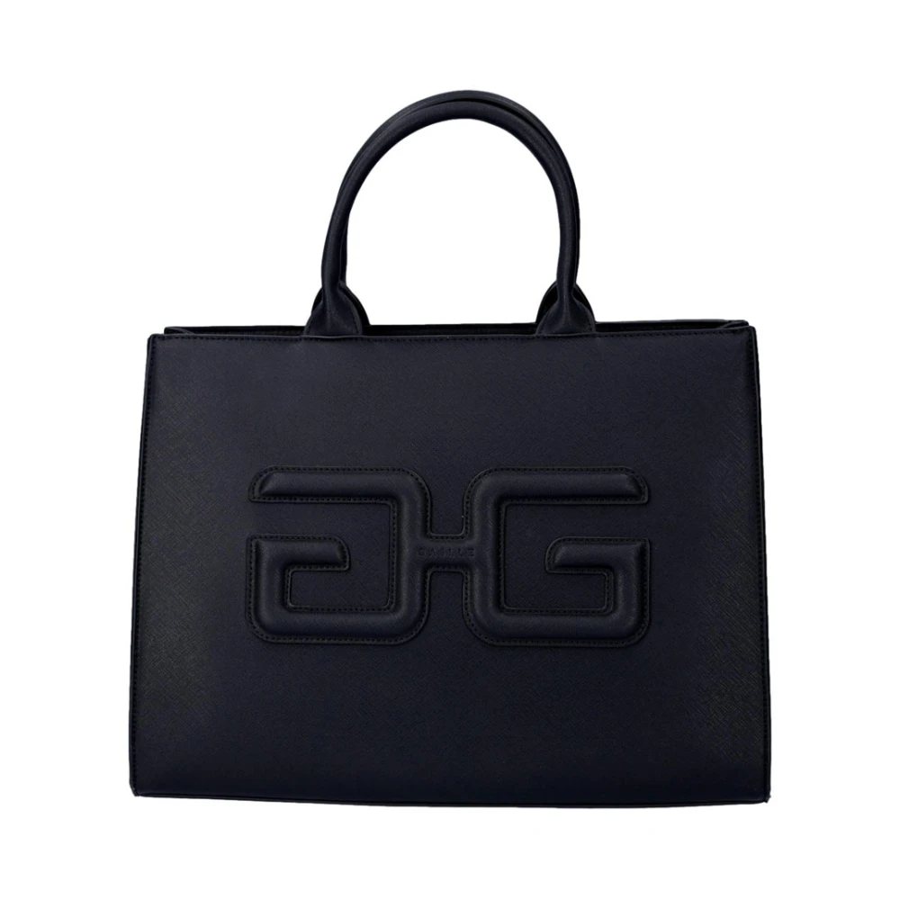 Gaëlle Paris Zwarte Synthetische Shopper Tas met Double G Patch Black Dames