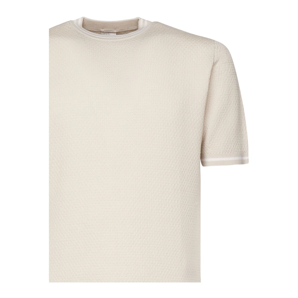 Eleventy Korte mouwen Cirkel Hals Trui Zand Beige Heren