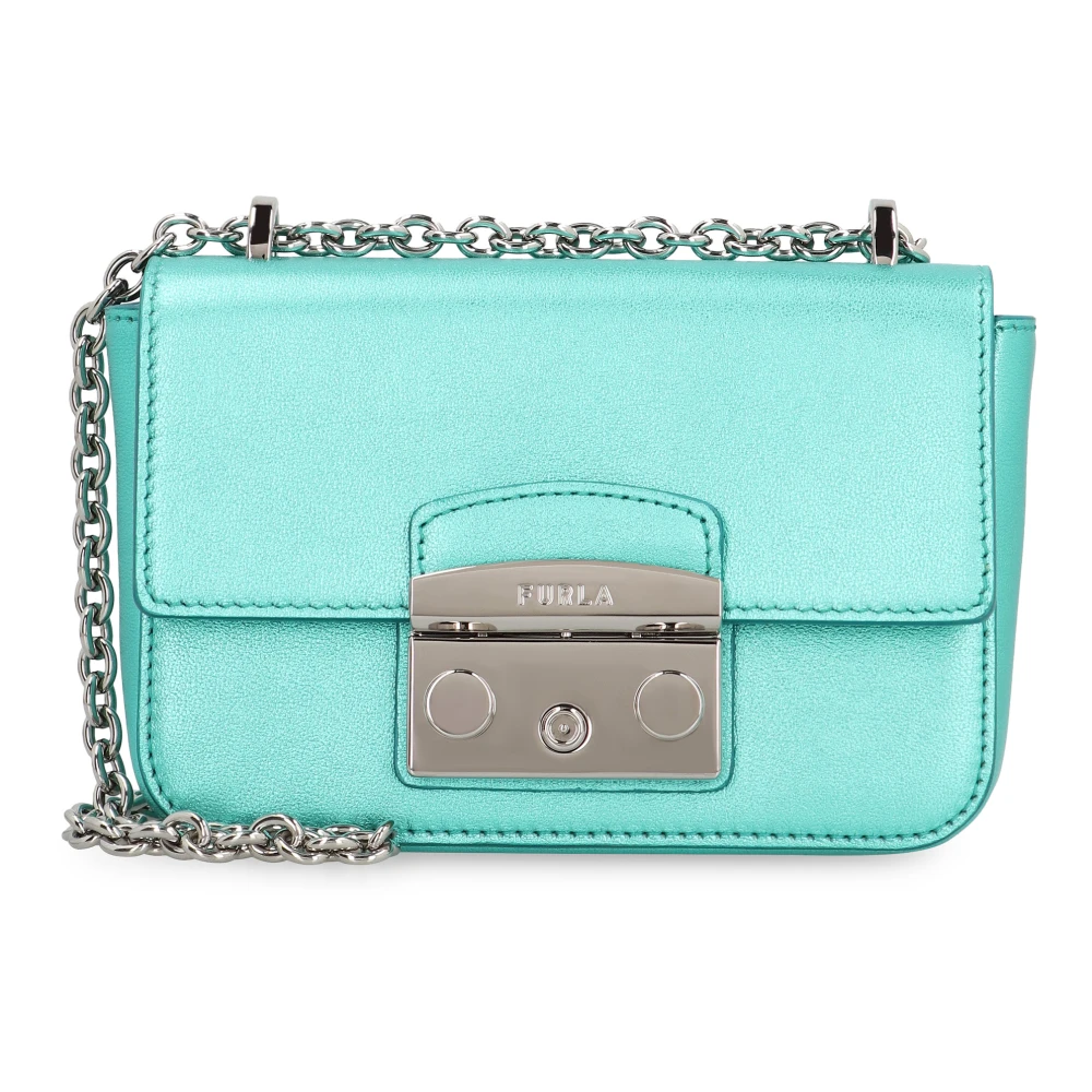 Furla Mini Crossbody Tas met Flip-Lock Sluiting Blue Dames