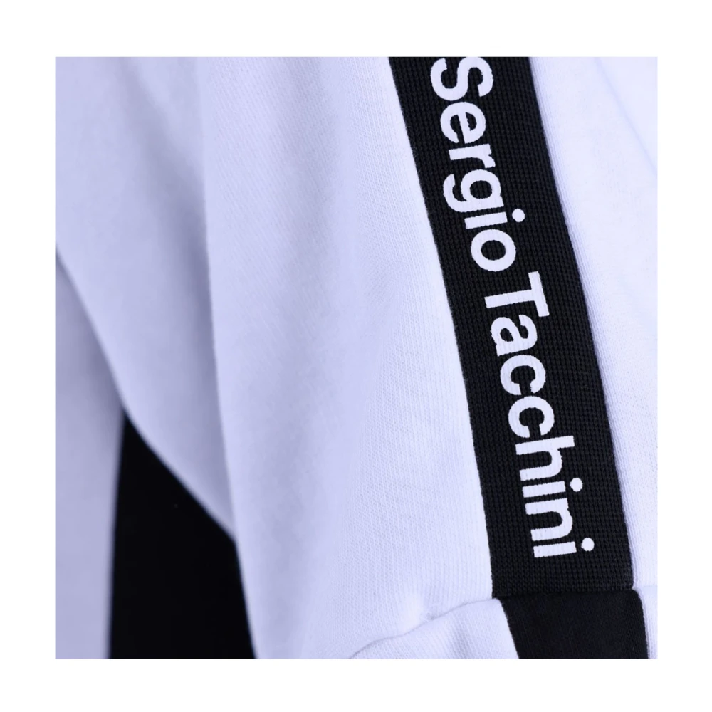 Sergio Tacchini Logo Band Hoodie Wit White Heren