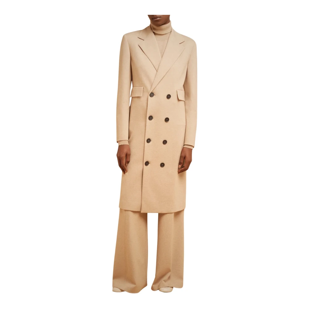 Liviana Conti Milanees Gebreide Dubbel-Borst Jas Beige Dames