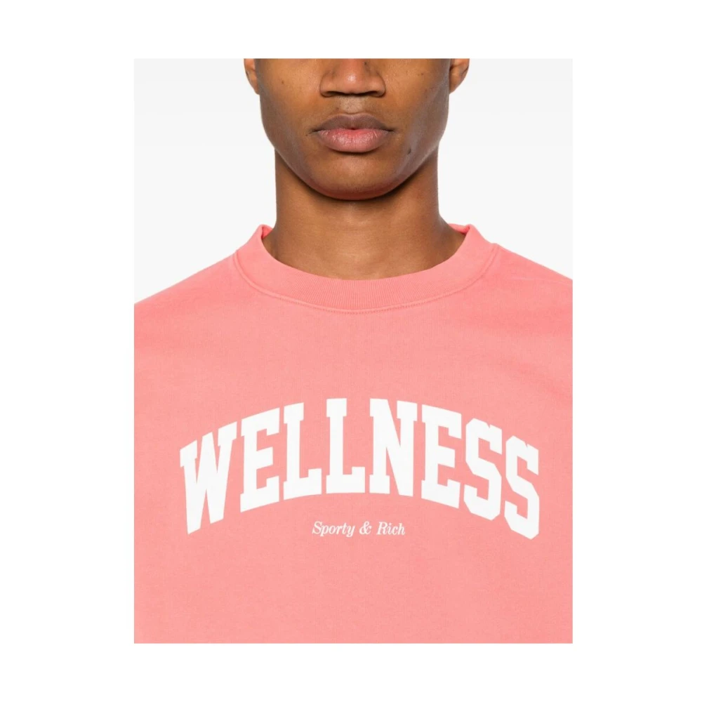 Sporty & Rich Koraalroze Crew Neck Sweater Pink Dames