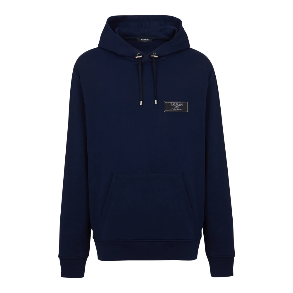 Balmain Blauwe Sweatshirt Aw24 Stijlvolle Casual Mode Blue Heren