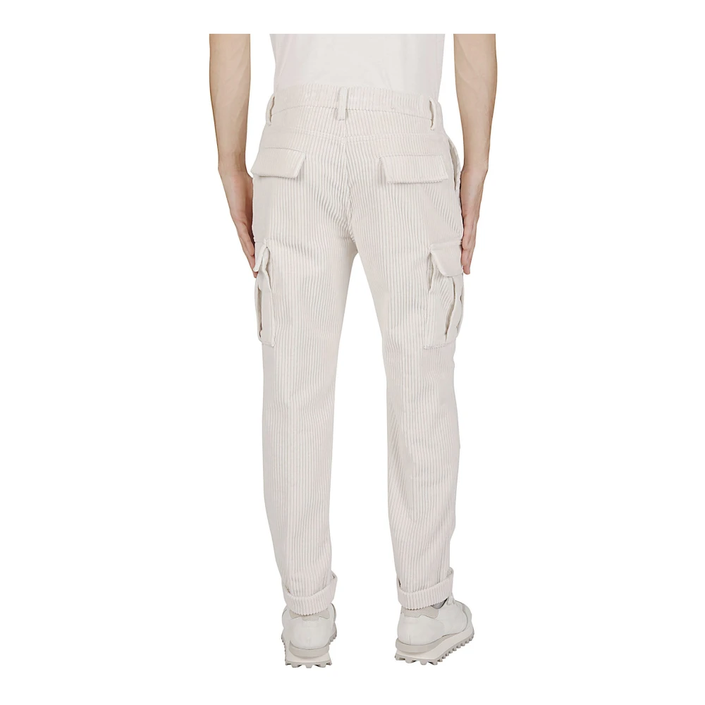 Eleventy Fluweelrib Cargo Broek White Heren