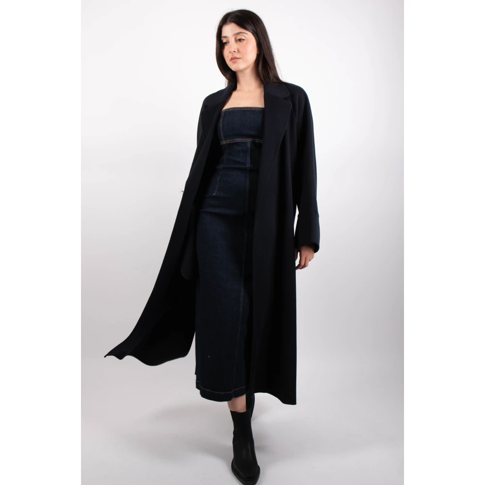 Max Mara Midnight Blue Mantel Coat Blue Dames