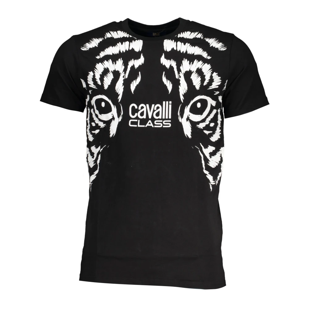 Cavalli Class Zwarte T-shirt met korte mouwen voor heren Black Heren