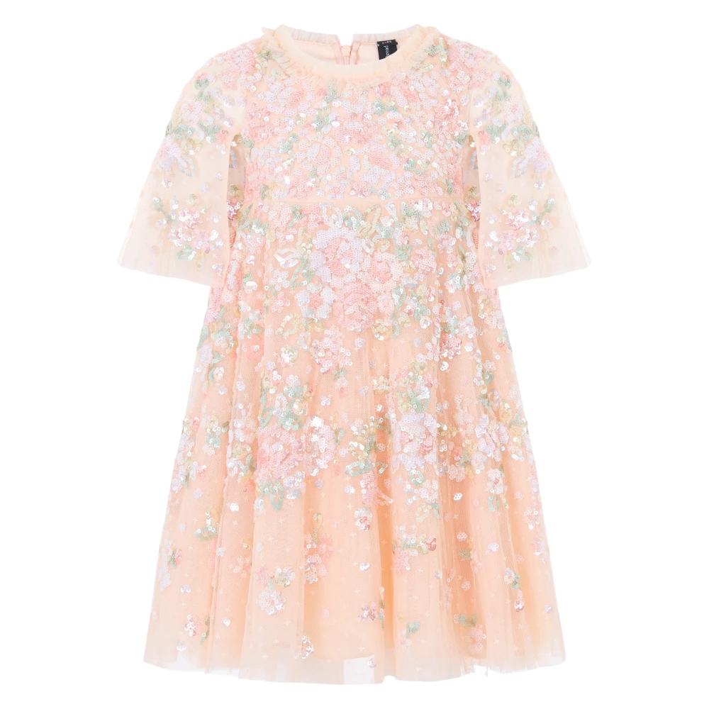 Needle & Thread , Kids Occasion Wear, Unisex, Pink, 6 Y | 116 Cm, Sequin Bouquet Cape Dress