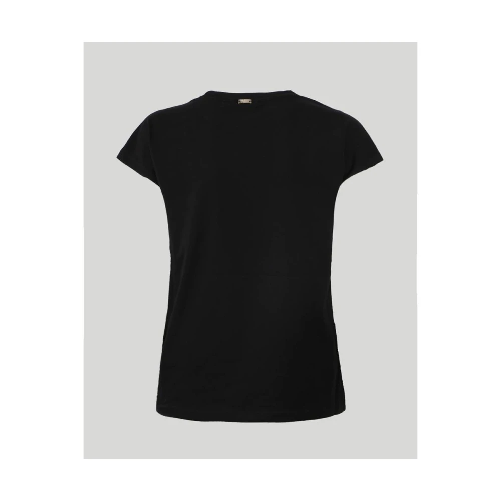 Herno Sparkle Logo T-shirt Black Dames