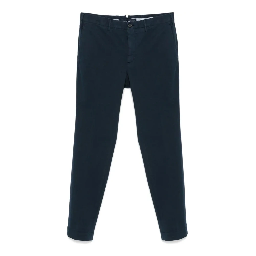 Incotex Navy Blauwe Katoenmix Broek Blue Heren