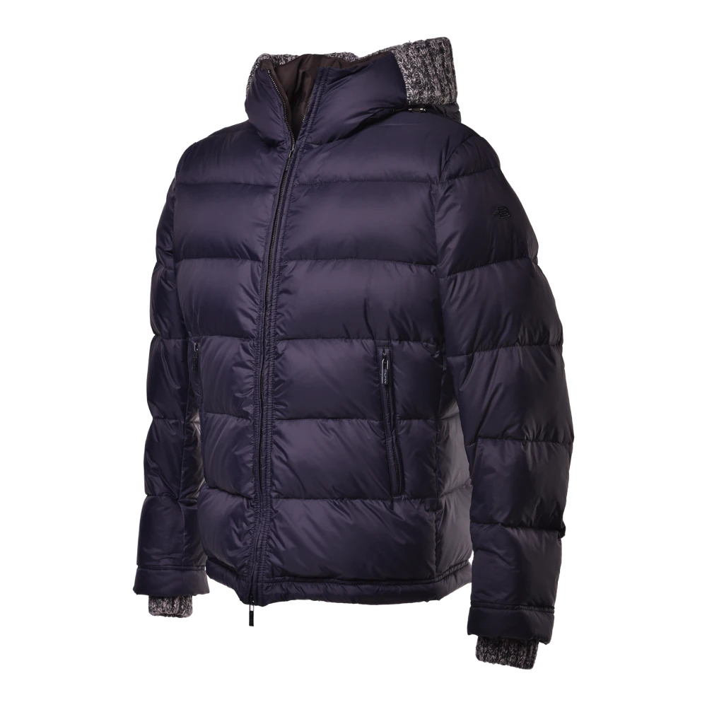Baldinini Down jacket in blue nylon Blue Heren
