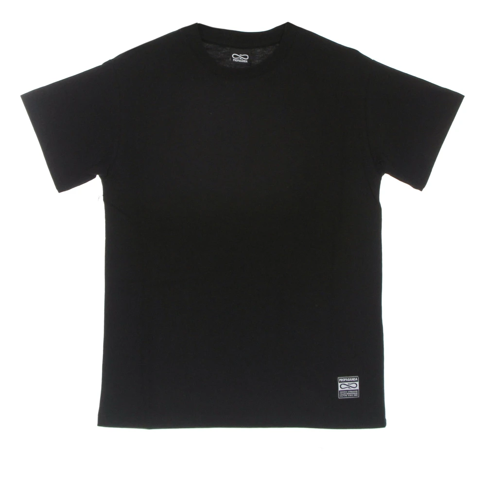 Propaganda Zwarte Tee met Geborduurd Label Black Heren