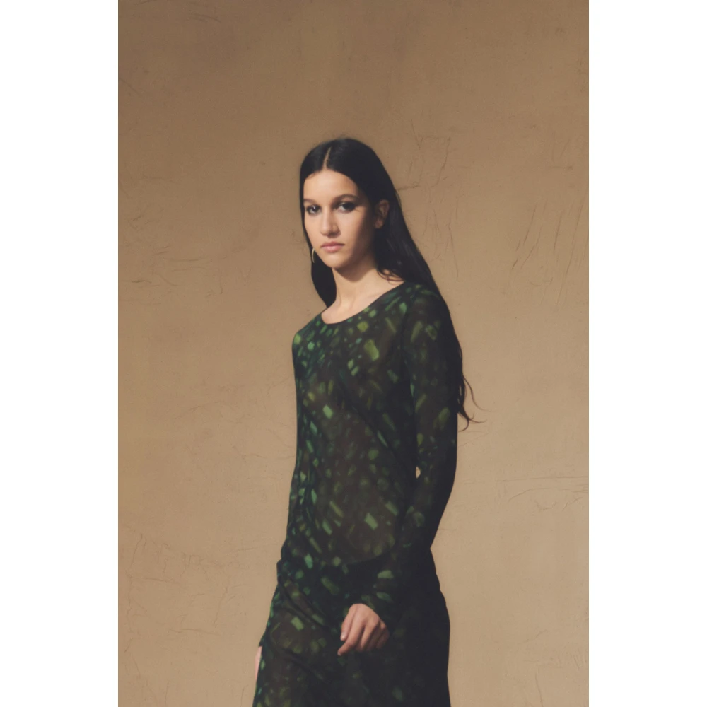 Cortana Zijden Sonora Print Jurk Green Dames