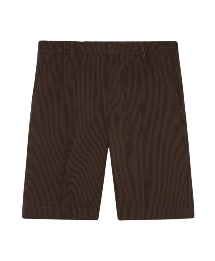 bruin-gestreepte-seersucker-shorts