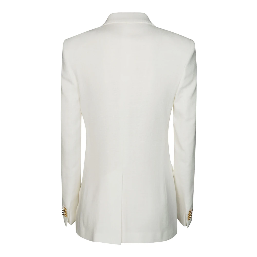 Tagliatore Dubbelbreasted Viscose Textuur Jas White Dames