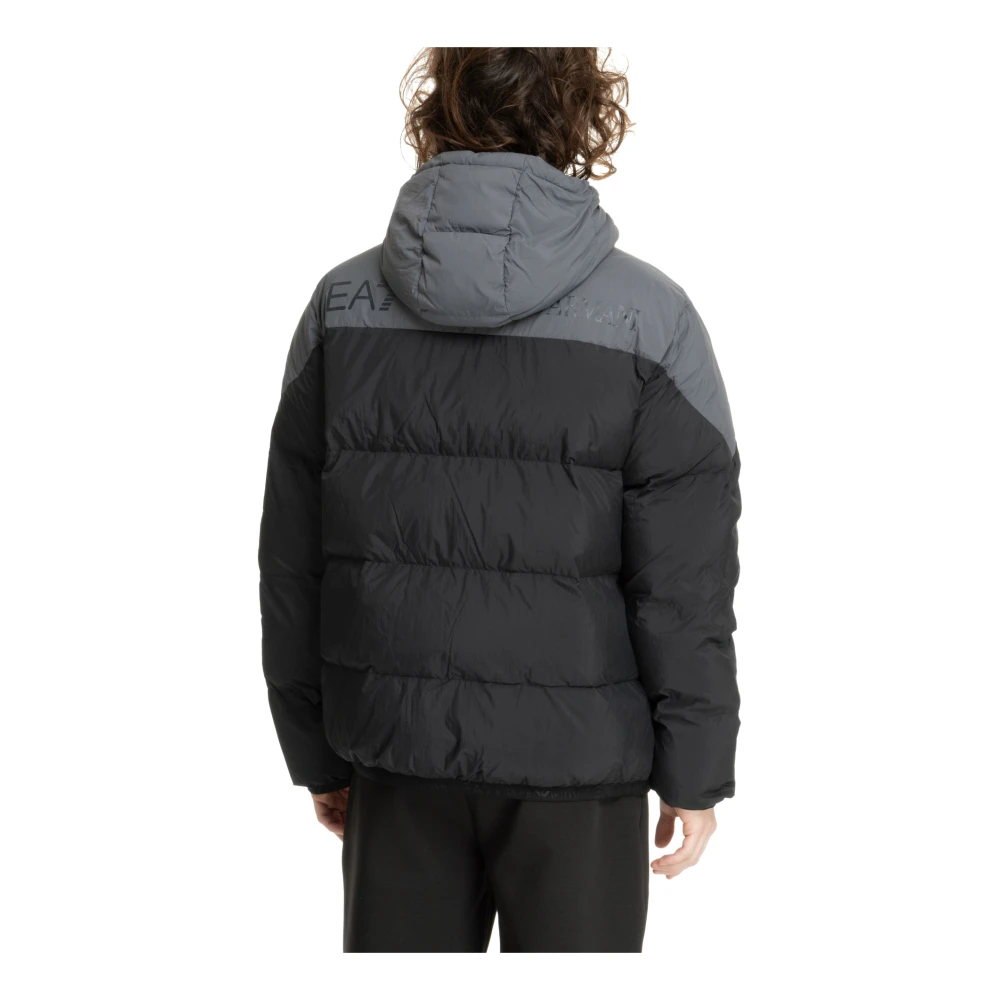 Emporio Armani EA7 Multikleur Trekkoord Rits Donsjas Black Heren