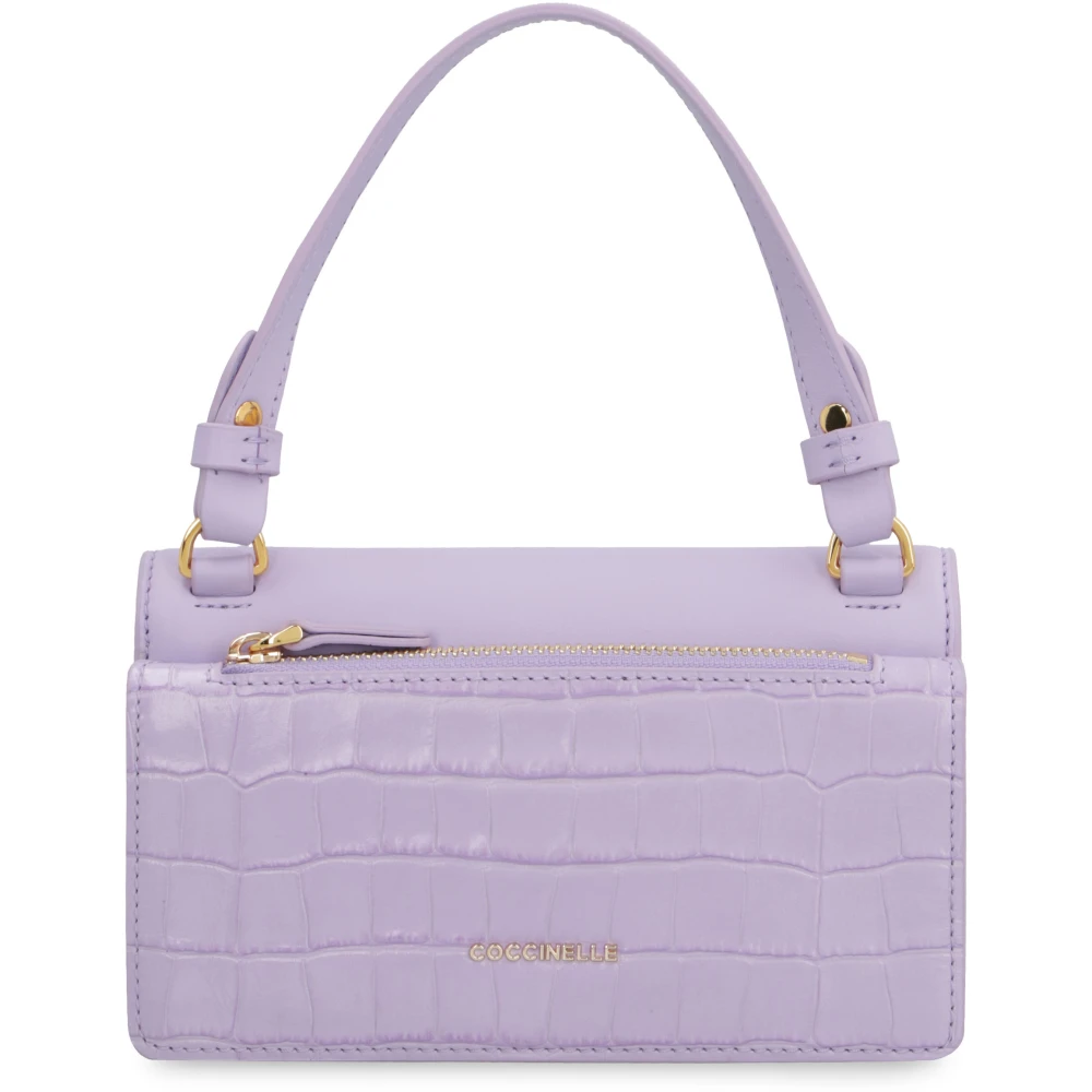 Coccinelle Nico Croco-Print Leren Handtas Purple Dames
