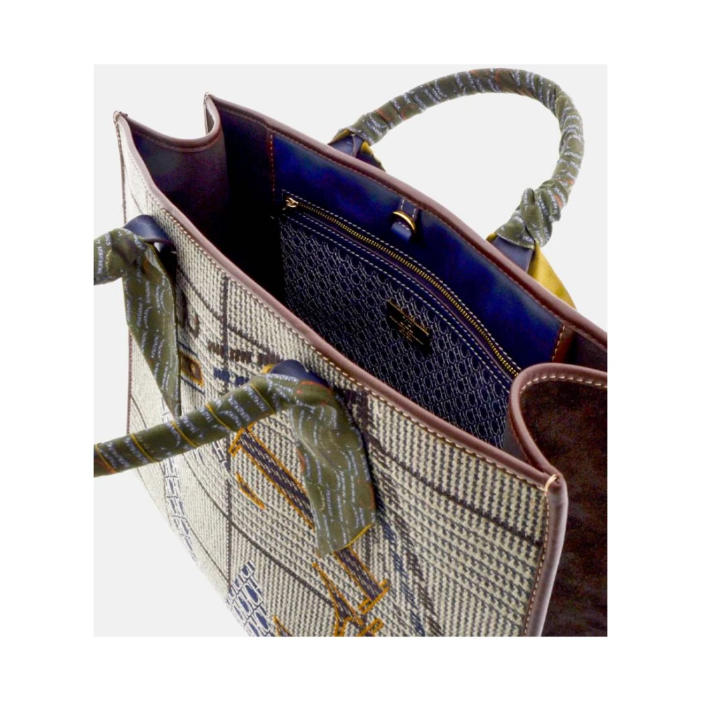 Carolina Herrera Chique Shoppingtas met CH Schild Brown Dames