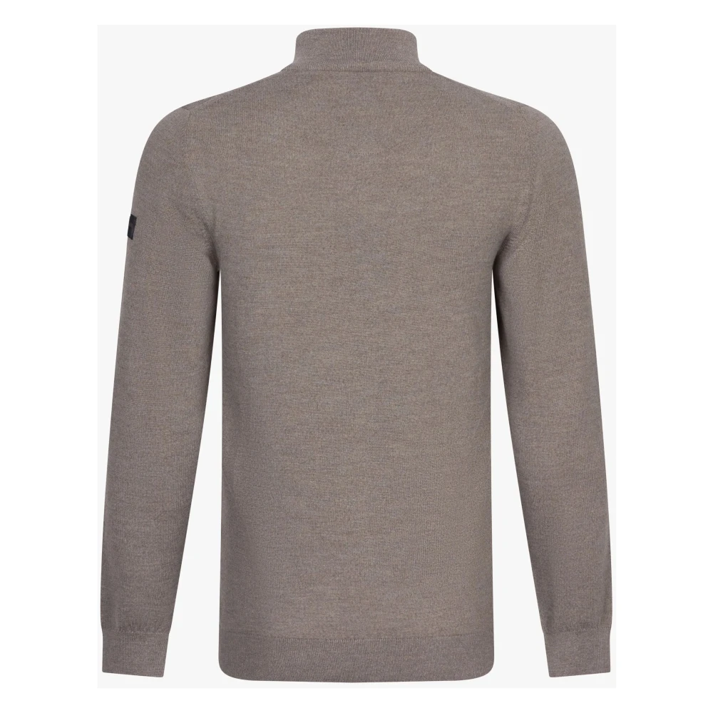 Cavallaro Merino Half Zip Pullover Trui Zand Brown Heren