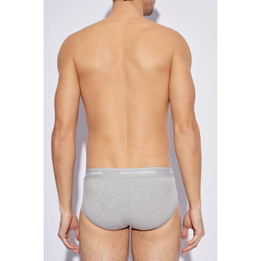 Dolce & Gabbana Twee-pack slips Gray Heren