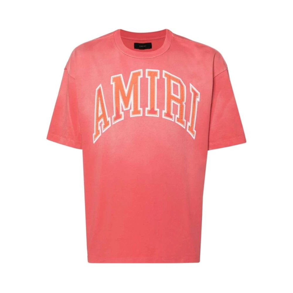 Amiri Rode Katoenen Jersey T-shirt met Logo Red Heren