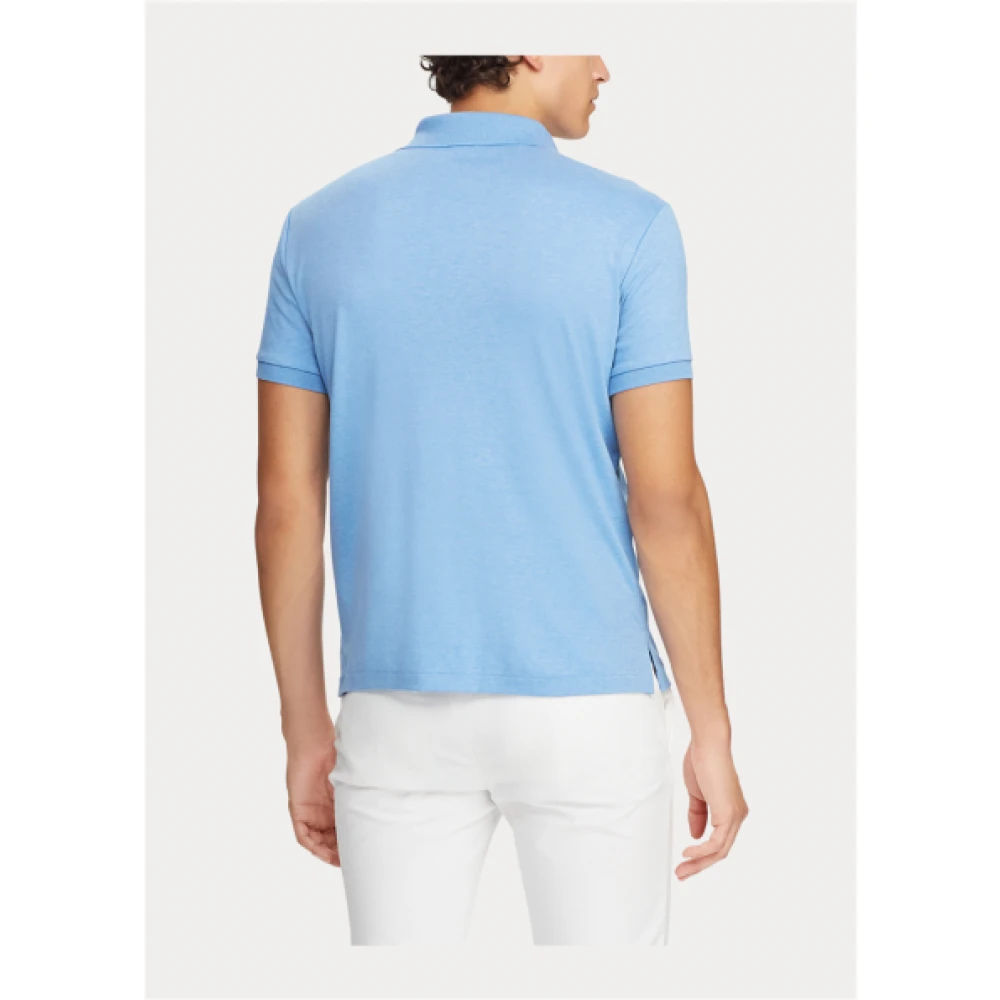 Polo Ralph Lauren Lichtblauwe Pima Katoen Korte Mouw Polo Blue Dames