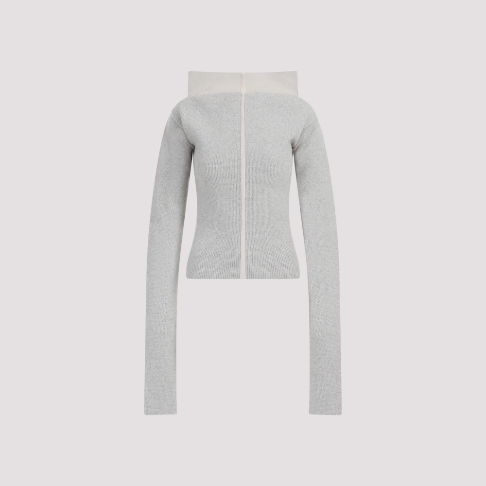 Rick Owens Parel Cashmere Cowl Sweater Aw23 Gray Dames