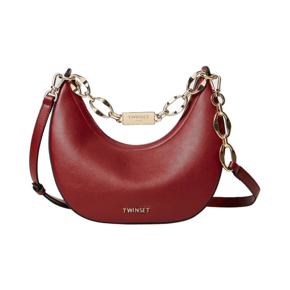 Twinset Rode Hobo Handtas met Kettinghandvat Red Dames