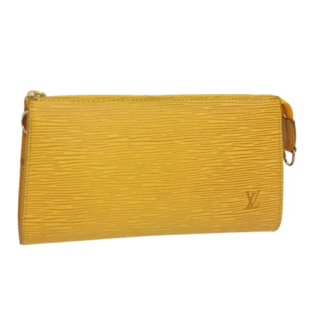 Gele Leren Louis Vuitton Accessoires Tas Louis Vuitton Vintage