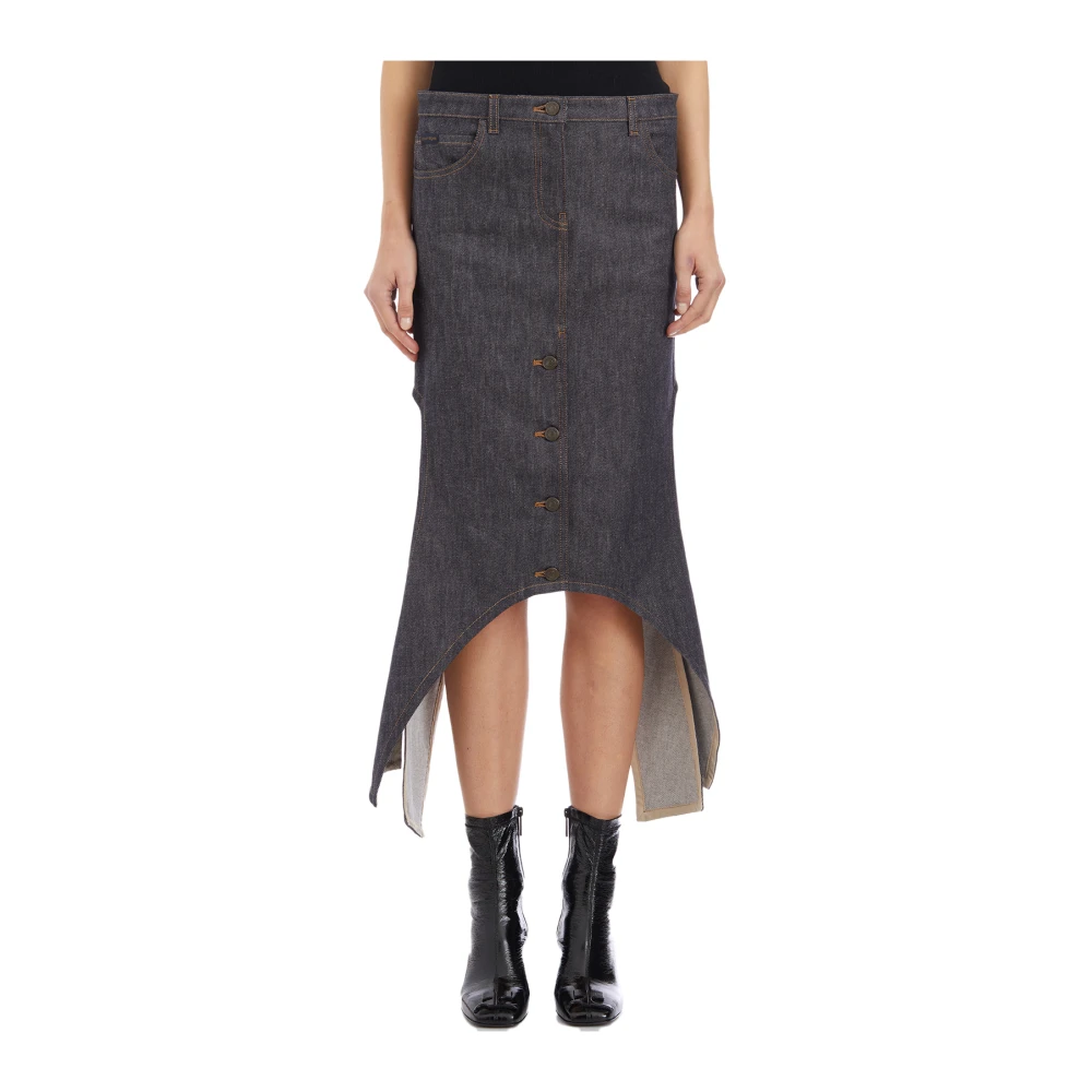 Courrèges Omgekeerde Denim Rok Gray Dames