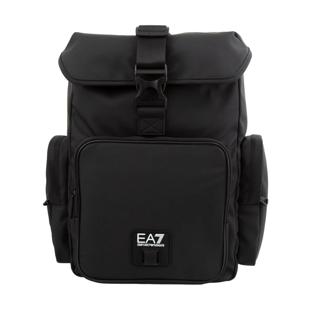Emporio Armani EA7 Stijlvolle Zwarte Uniseks Rugzak Black Heren
