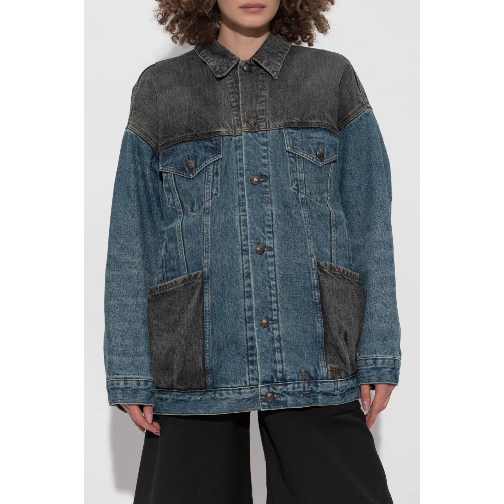R13 Oversized Denim Jas Blue Dames