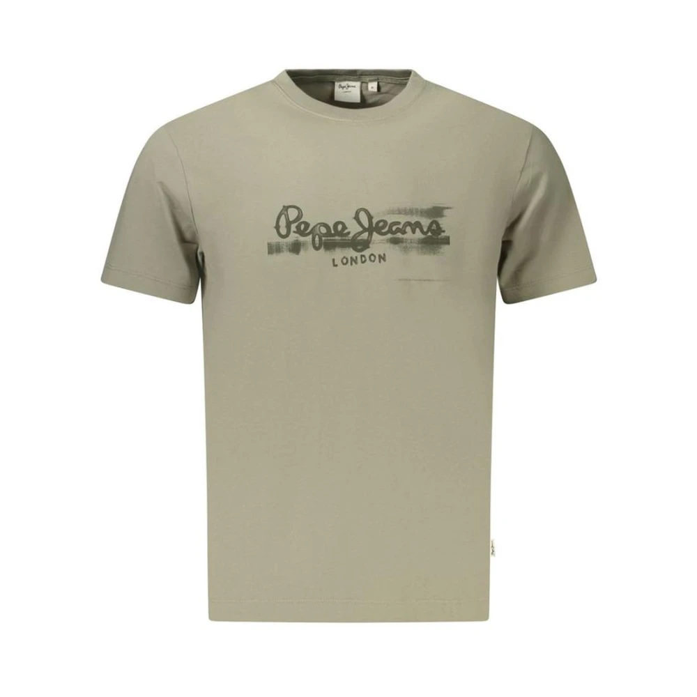 Pepe Jeans Men's Green T-Shirts, Xl, Cotton Crew Neck T-Shirt