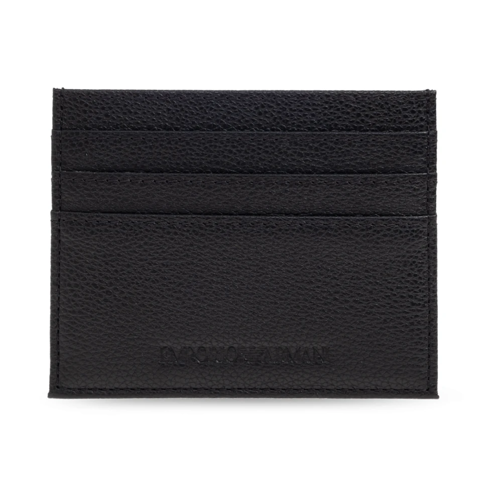 Emporio Armani Mannelijk Zwart Accessoires Heren, One Size, Leer, Wallets & Cardholders