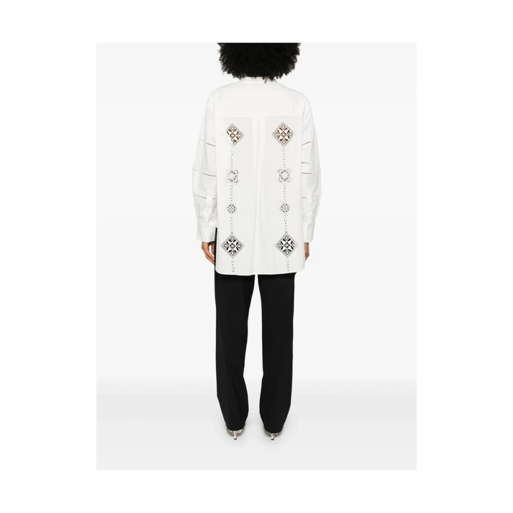 Isabel marant Witte Geborduurde Overhemd met Lange Mouwen White Dames